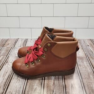 Bionica Brown Leather All Weather Lace Up Boots Women's Size 7.5 M